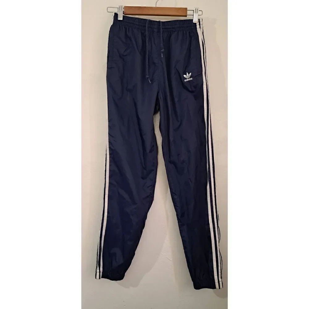 Vintage 90's Adidas Windbreaker track pants jogger womens small nylon blue